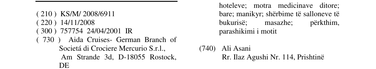 The entry of the trademark ONE VISION ONE WORLD in the bulletin