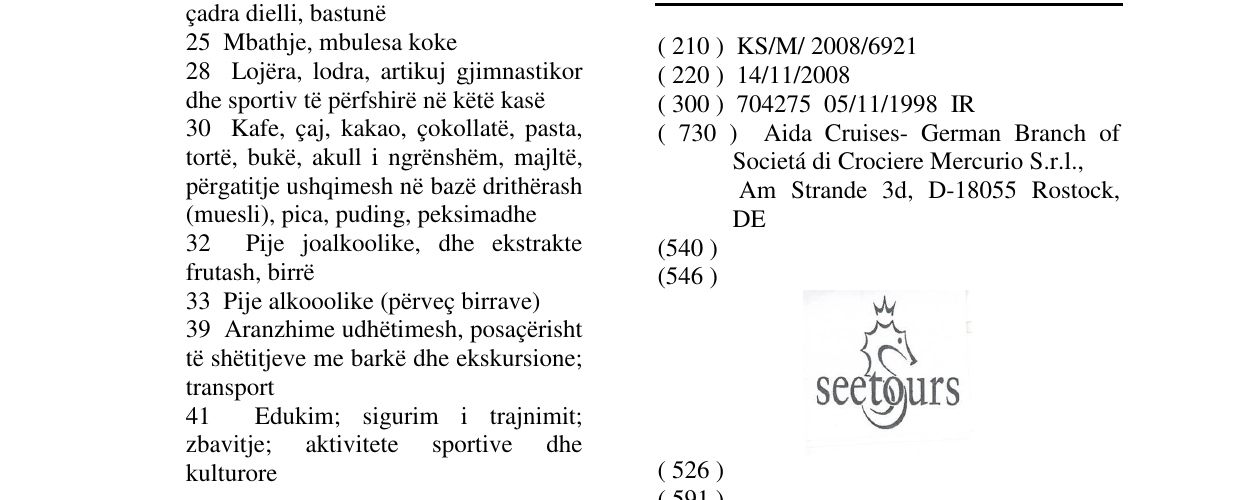 Zëri i markës Seetours në buletin