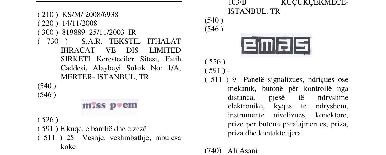 Zëri i markës Markë figurative në buletin