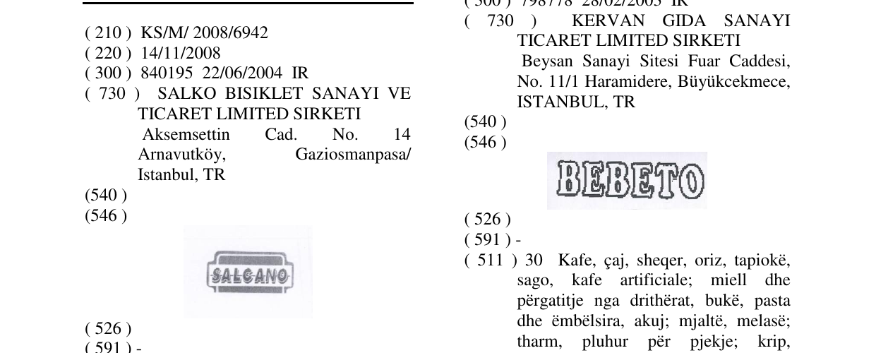 Zëri i markës Markë figurative në buletin