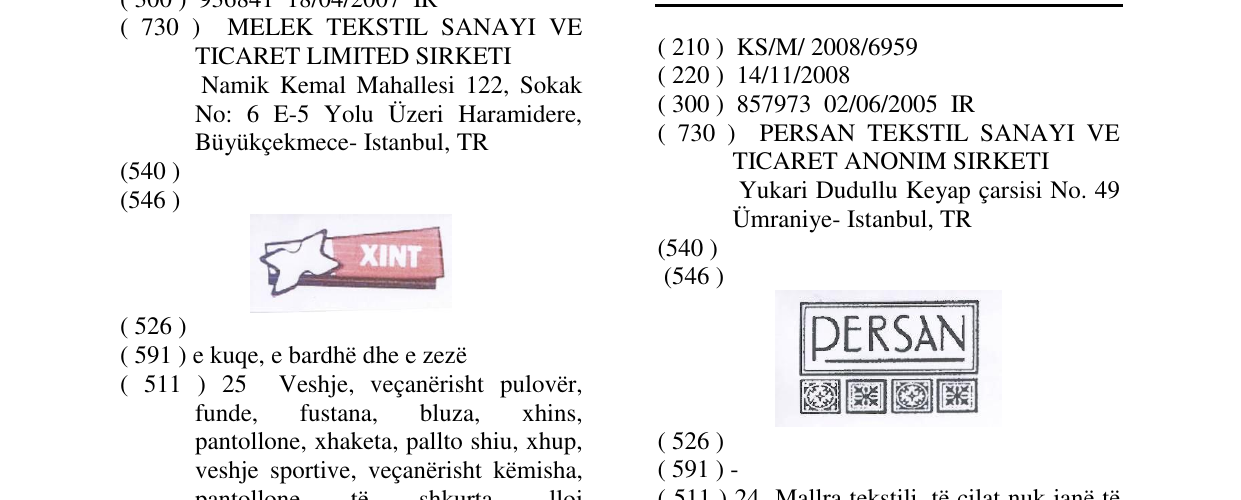 Zëri i markës PERSAN në buletin