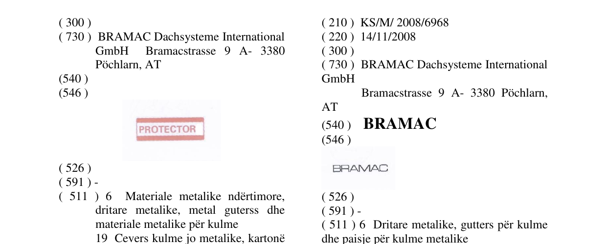 Zëri i markës BRAMAC në buletin
