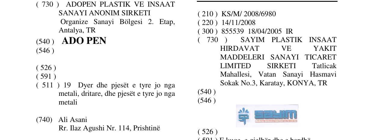 Zëri i markës SAYIM në buletin