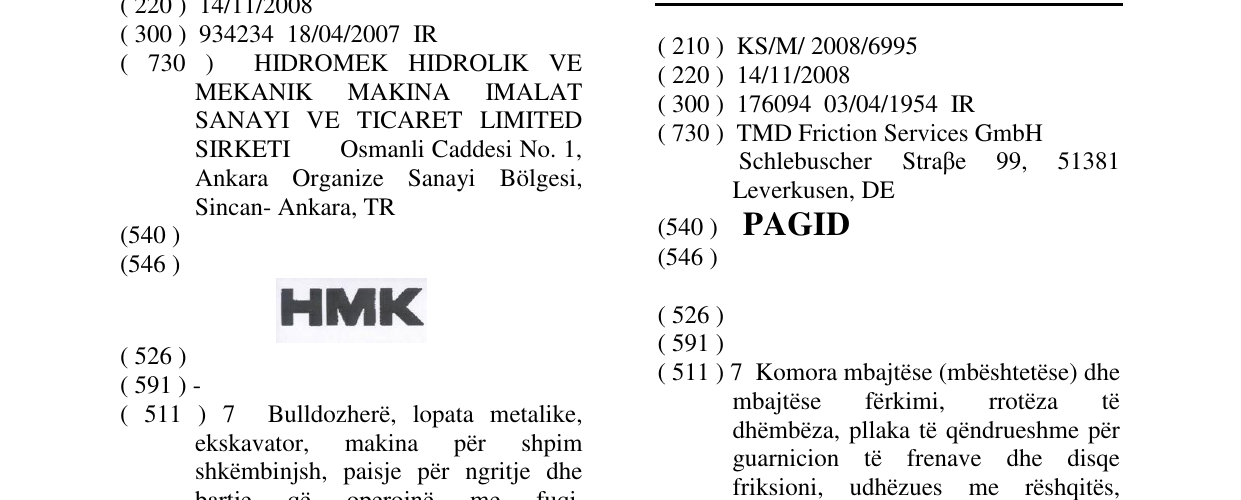 Zëri i markës PAGID në buletin