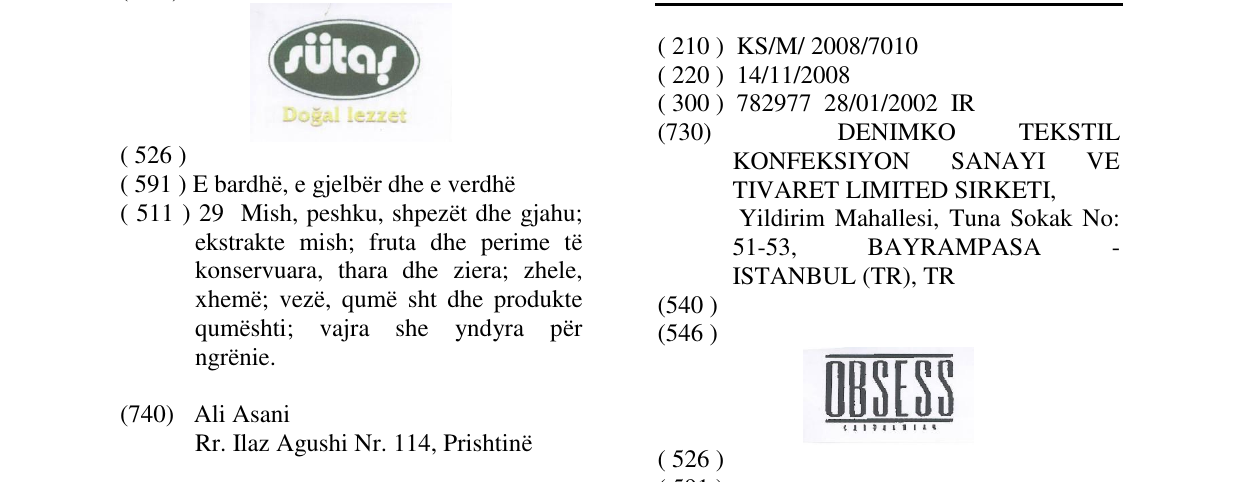 Zëri i markës OBSESS në buletin