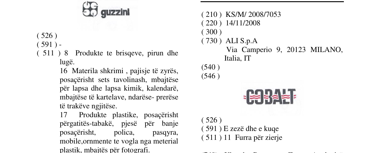 Zëri i markës Markë figurative në buletin