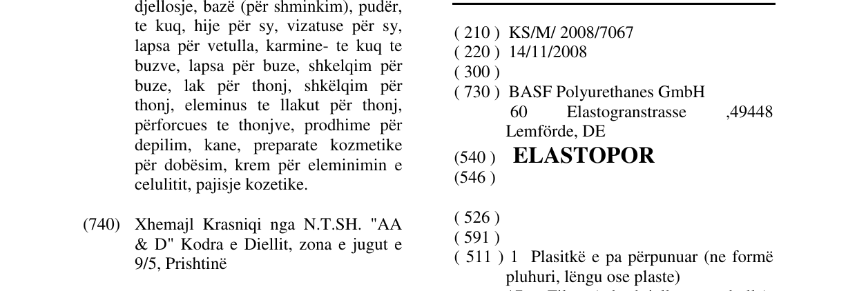 Zëri i markës ELASTOPOR në buletin