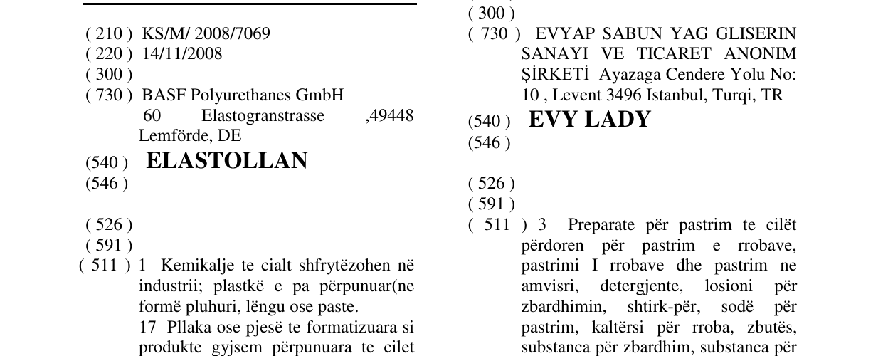 Zëri i markës ELASTOLLAN në buletin