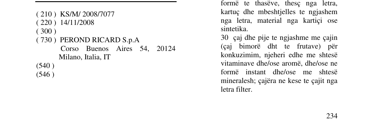 Zëri i markës RAMAZZOTTI në buletin