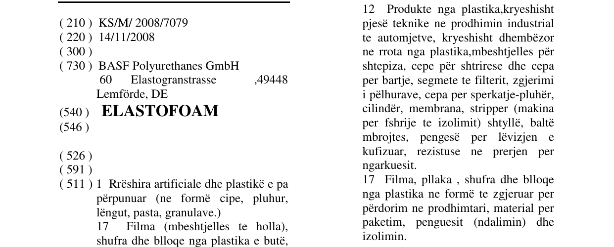 Zëri i markës ELASTOFOAM në buletin