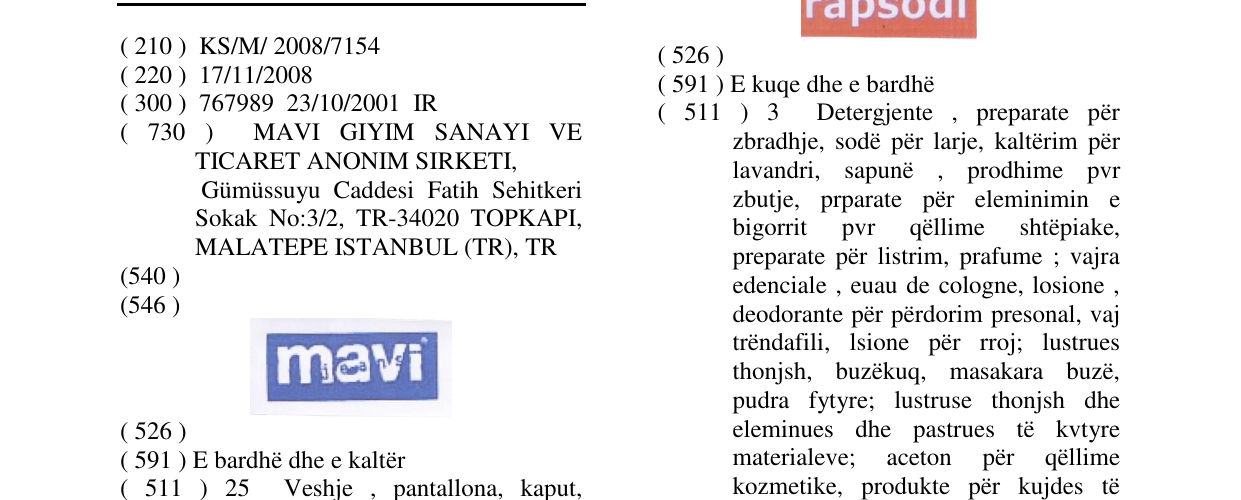 Zëri i markës Markë figurative në buletin