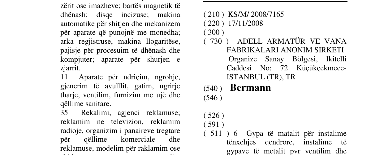 Zëri i markës Bermann në buletin