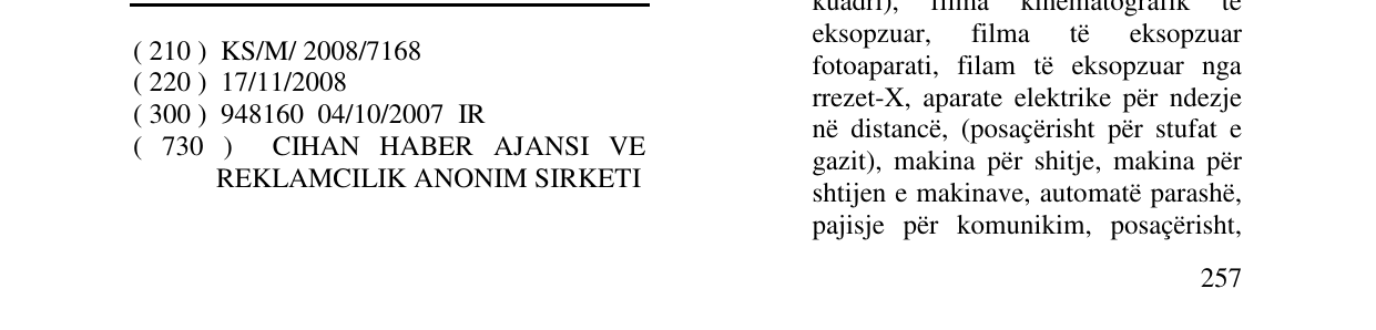 Zëri i markës CIHAN në buletin