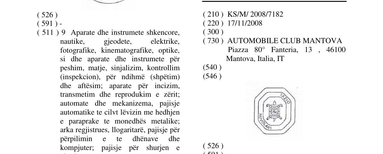 Zëri i markës TAZIO NUVOLARI në buletin