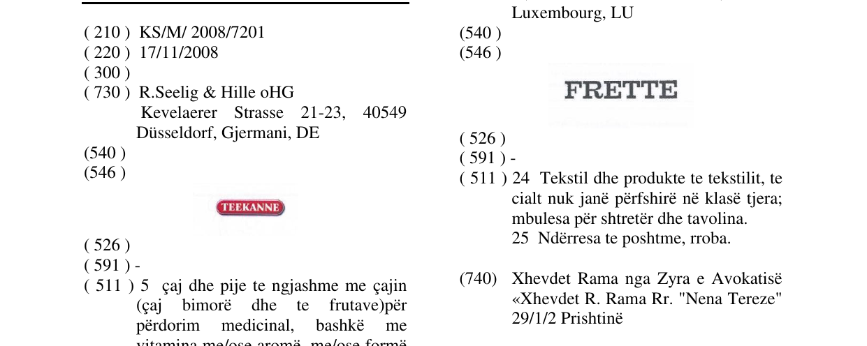 Zëri i markës TEEKANNE në buletin