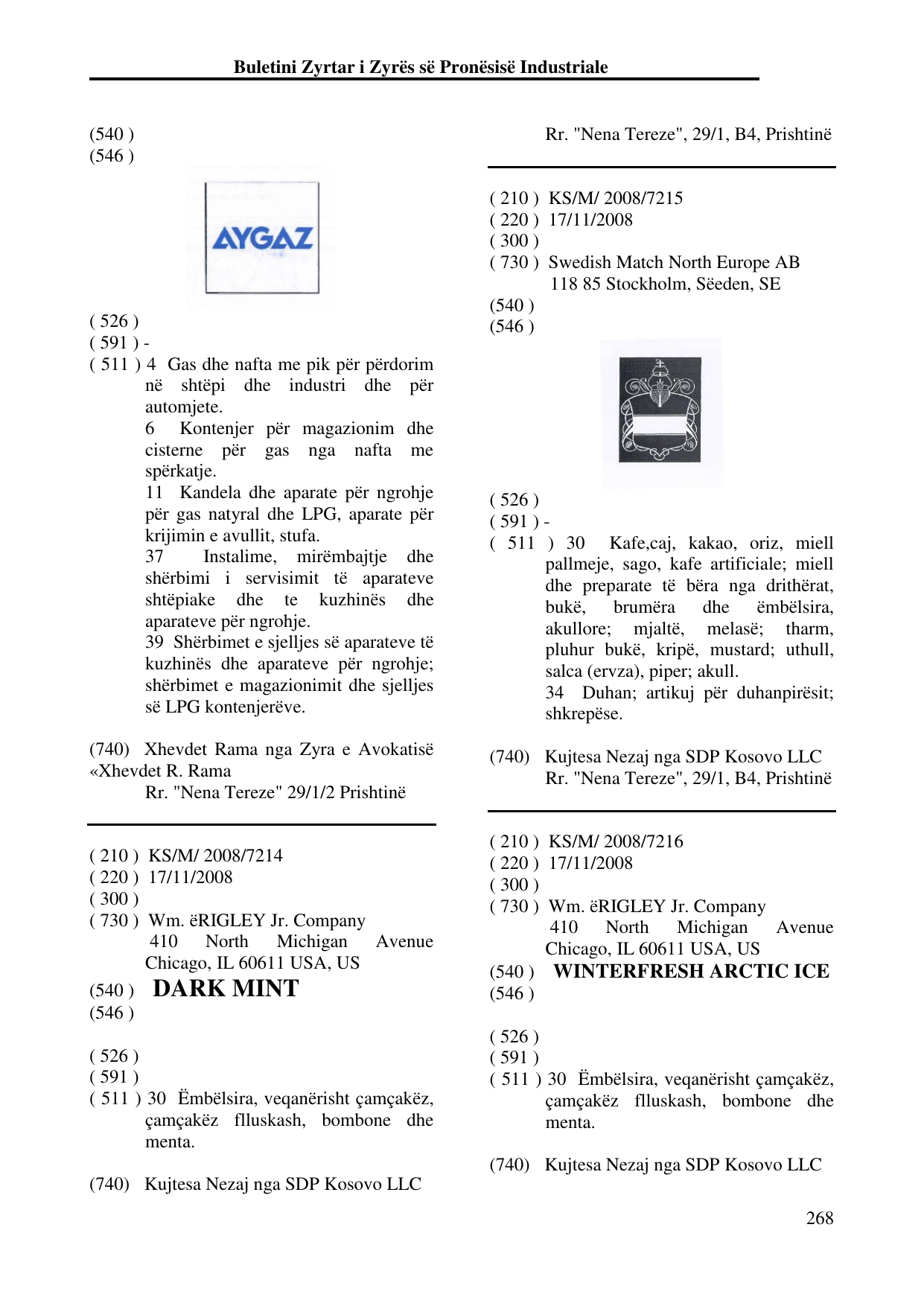 Faqja 268 e buletinit
