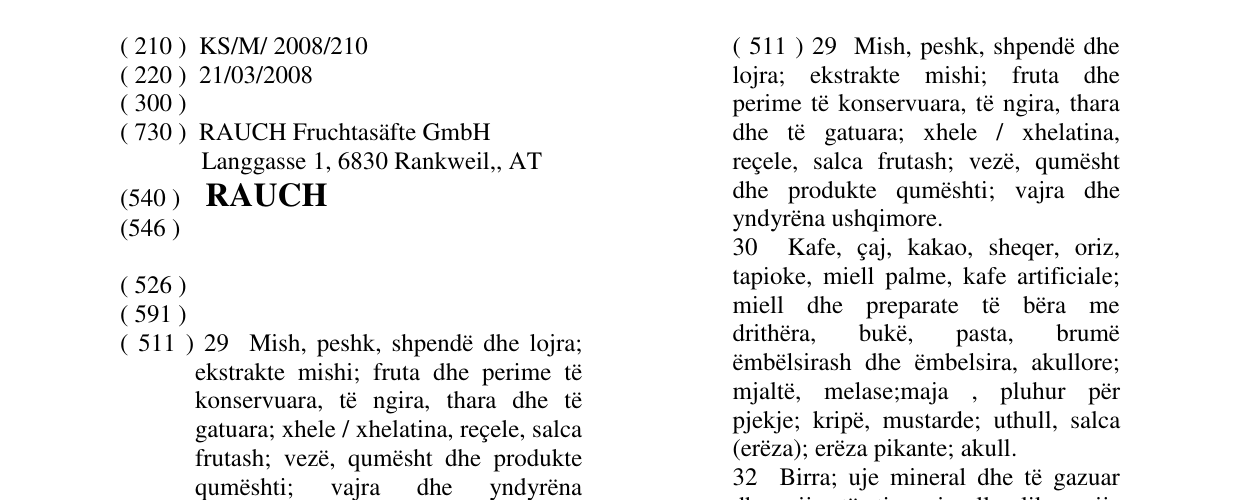 Zëri i markës RAUCH në buletin