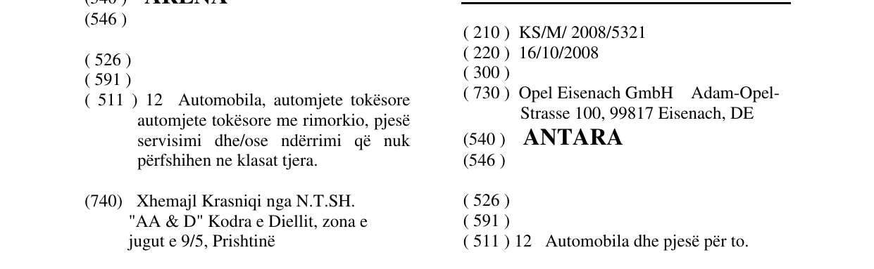 Zëri i markës ANTARA në buletin