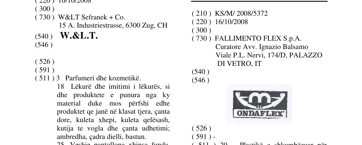 Zëri i markës ONDAFLEX në buletin