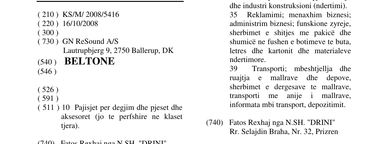 Zëri i markës BELTONE në buletin