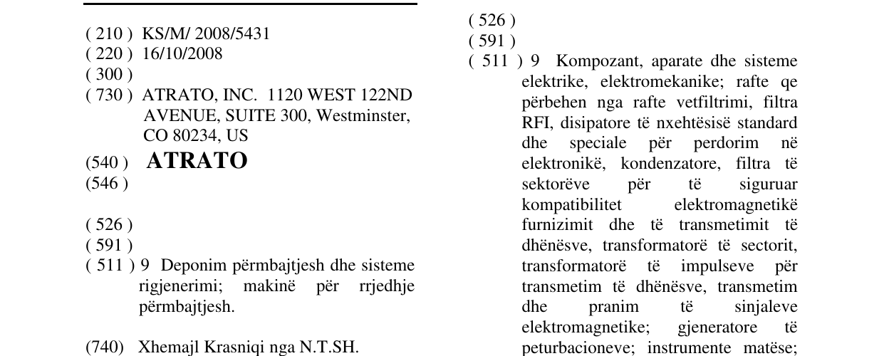Zëri i markës ATRATO në buletin