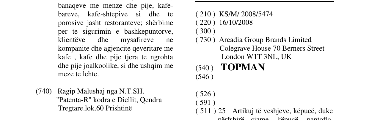 Zëri i markës TOPMAN në buletin