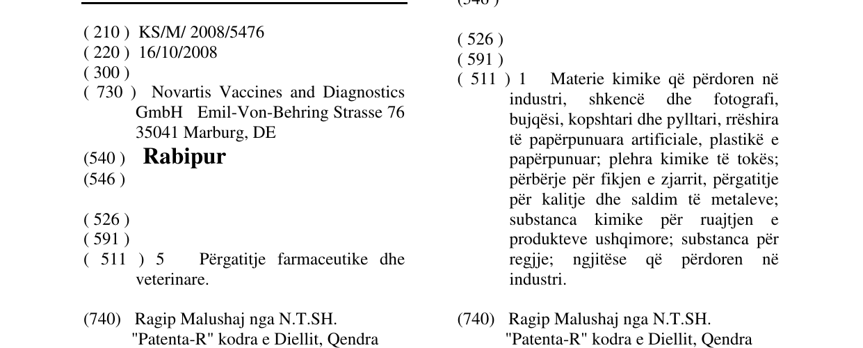 Zëri i markës Rabipur në buletin