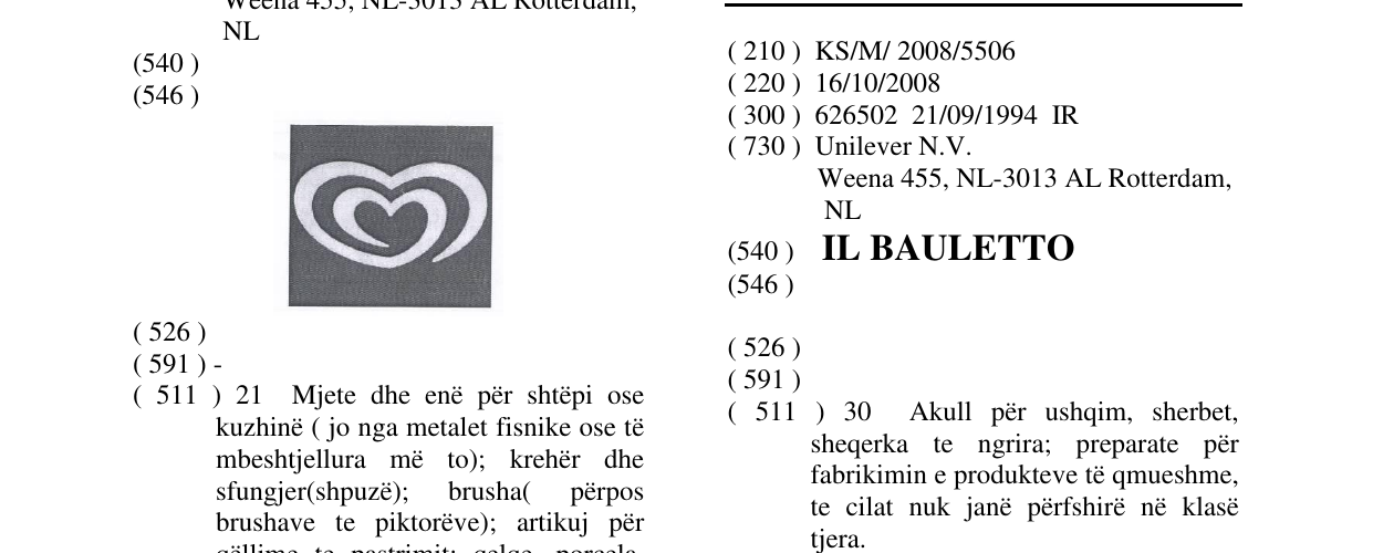 Zëri i markës IL BAULETTO në buletin