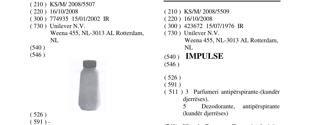 Zëri i markës IMPULSE në buletin
