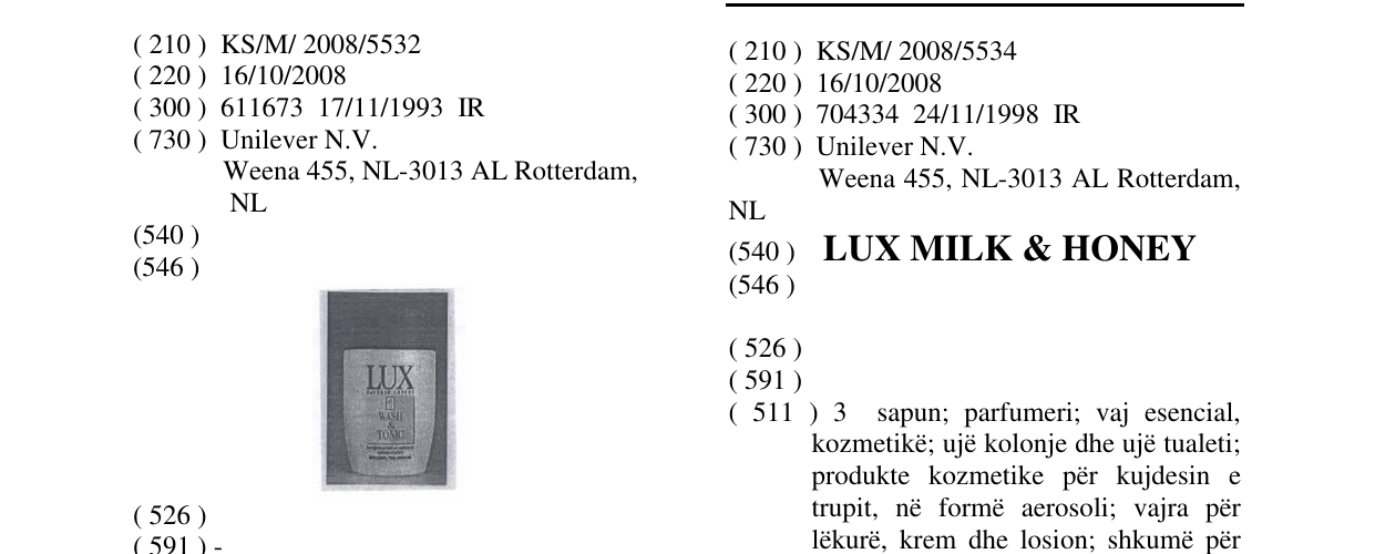 Zëri i markës LUX MILK & HONEY në buletin
