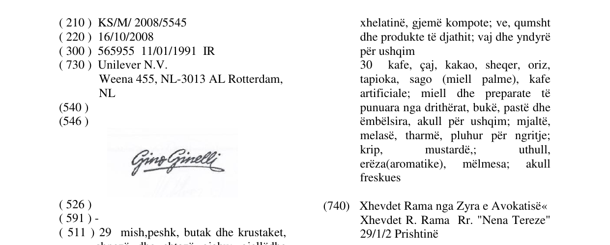Zëri i markës Markë figurative në buletin