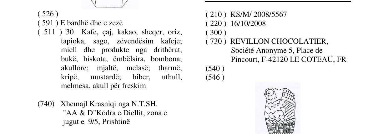 Zëri i markës Markë figurative në buletin