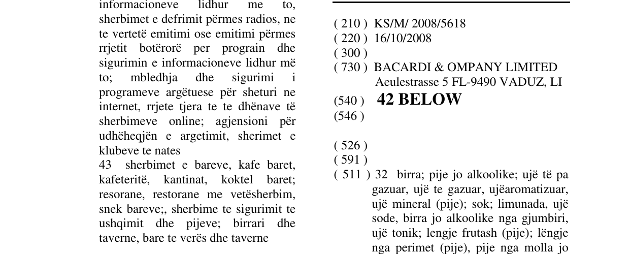 Zëri i markës 42 BELOW në buletin