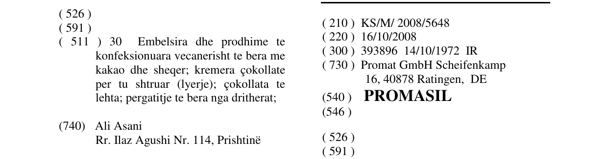 Zëri i markës PROMASIL në buletin