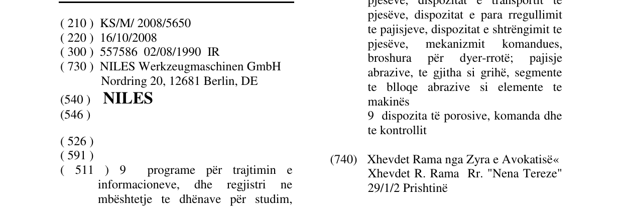 Zëri i markës NILES në buletin