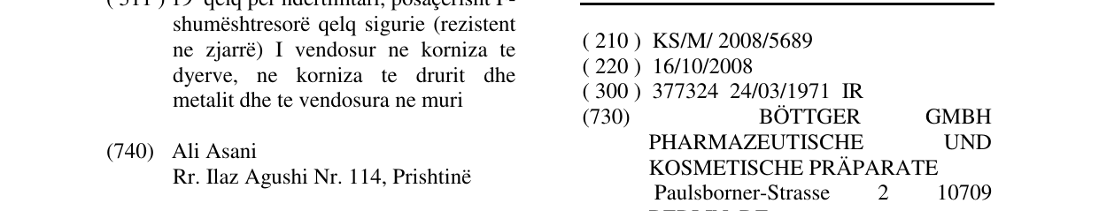 Zëri i markës Markë figurative në buletin