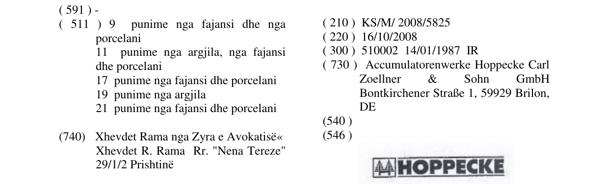Zëri i markës HOPPECKE në buletin
