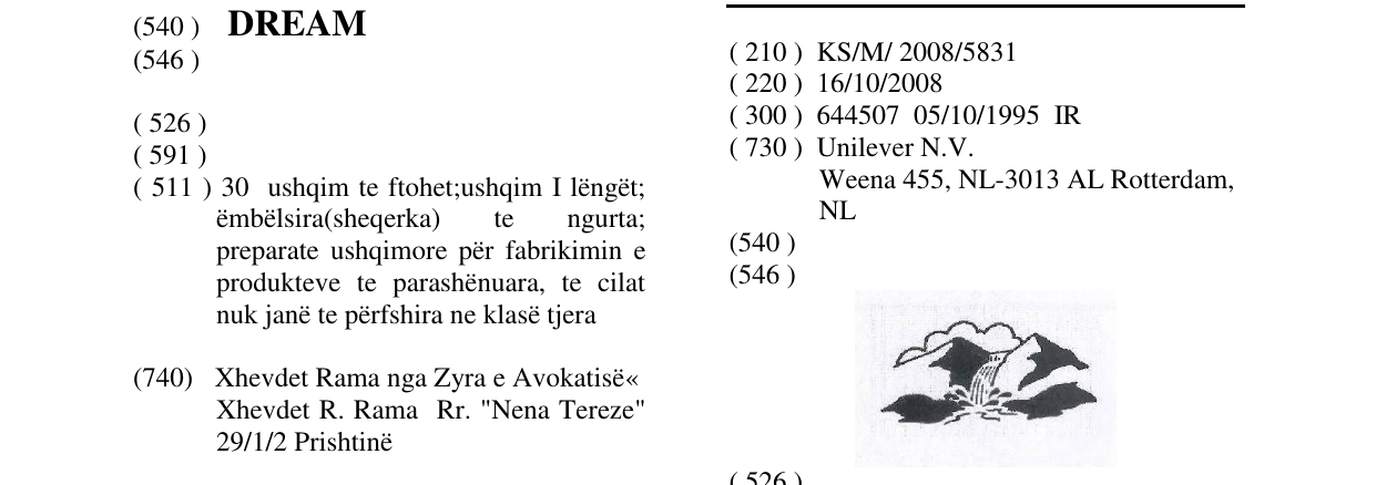 Zëri i markës Markë figurative në buletin