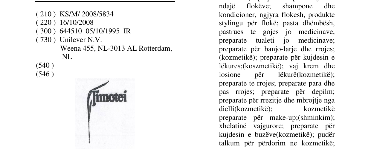 Zëri i markës TIMOTEI në buletin
