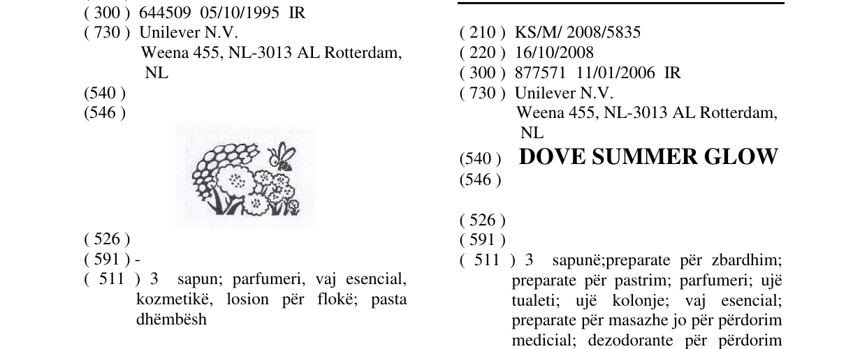 Zëri i markës DOVE SUMMER GLOW në buletin