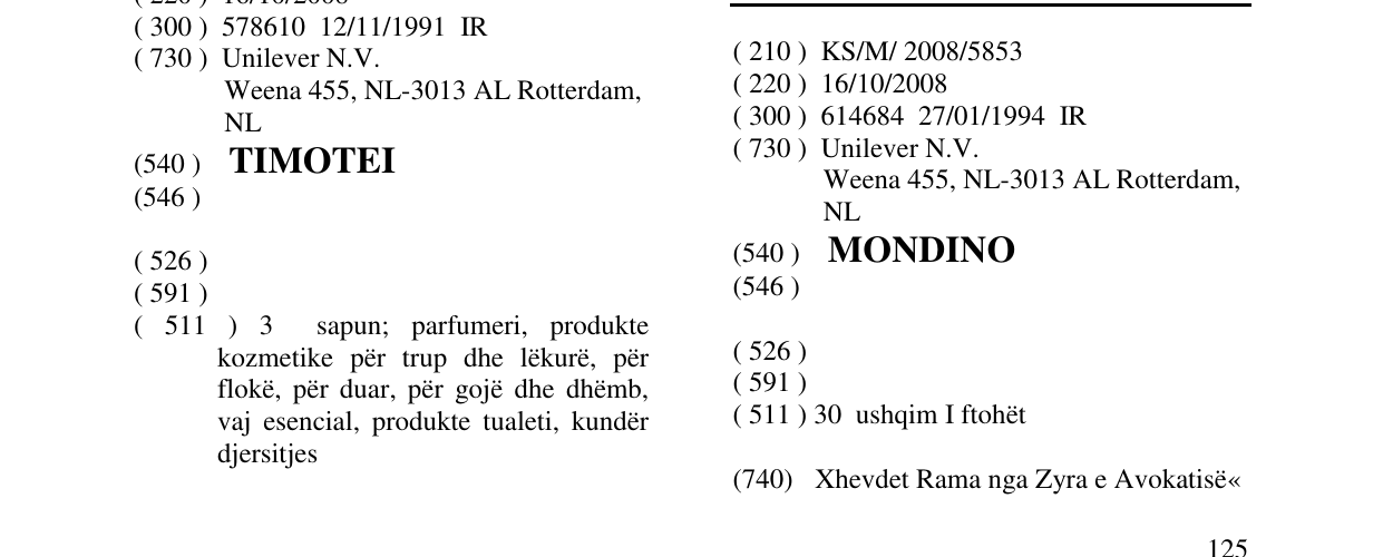 Zëri i markës MONDINO në buletin