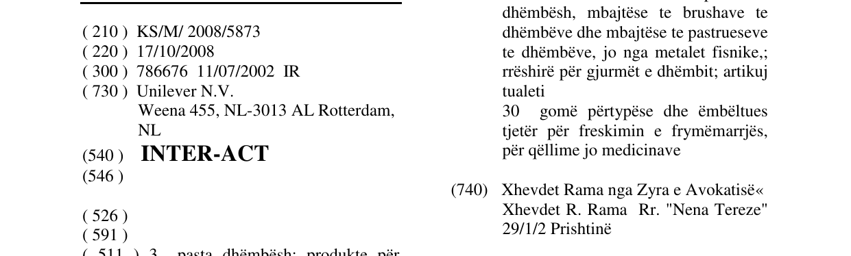Zëri i markës INTER-ACT në buletin