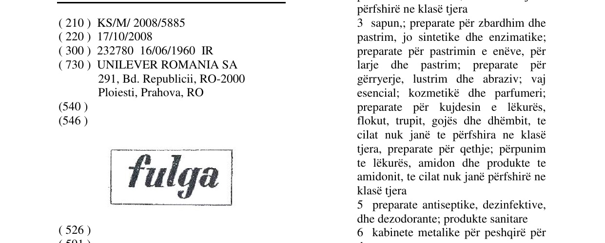 Zëri i markës fulga në buletin