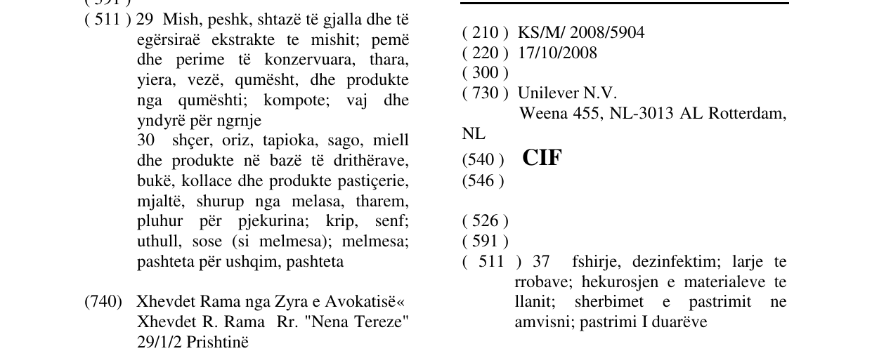 Zëri i markës CIF në buletin
