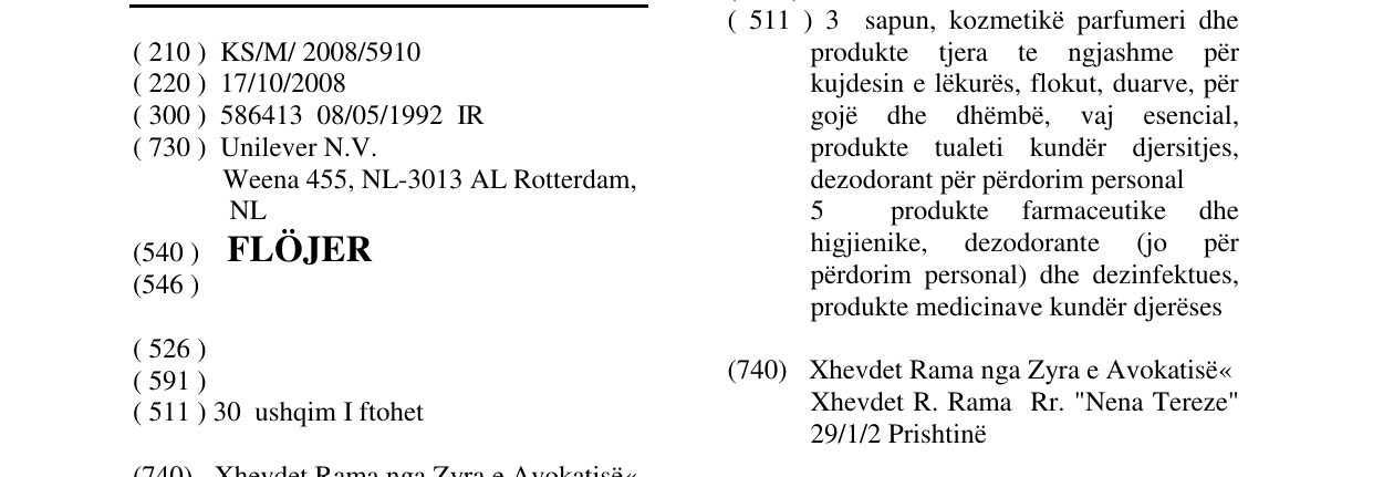Zëri i markës FLÖJER në buletin