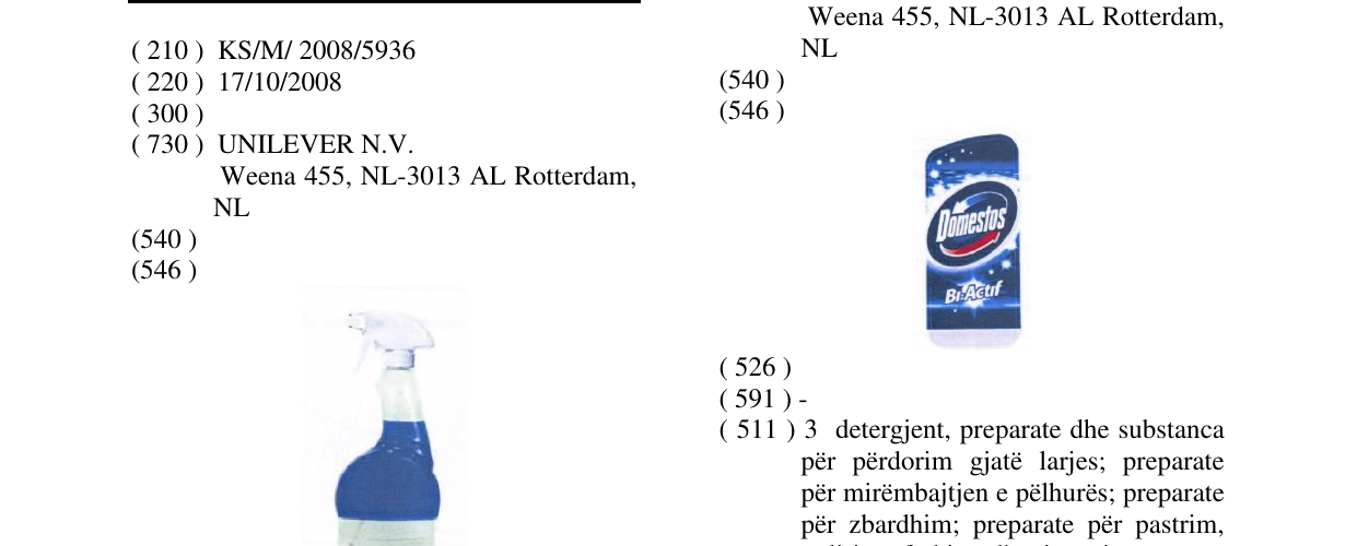 Zëri i markës DOMESTOS PRODUCT FEATURE (BLUE BOTTLE) në buletin