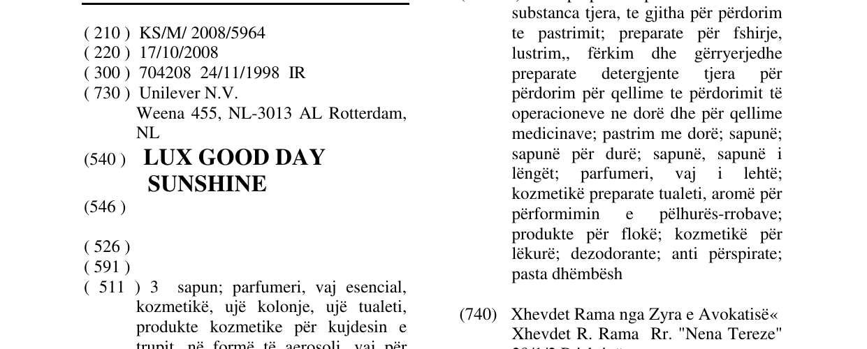 Zëri i markës LUX GOOD DAY SUNSHINE në buletin