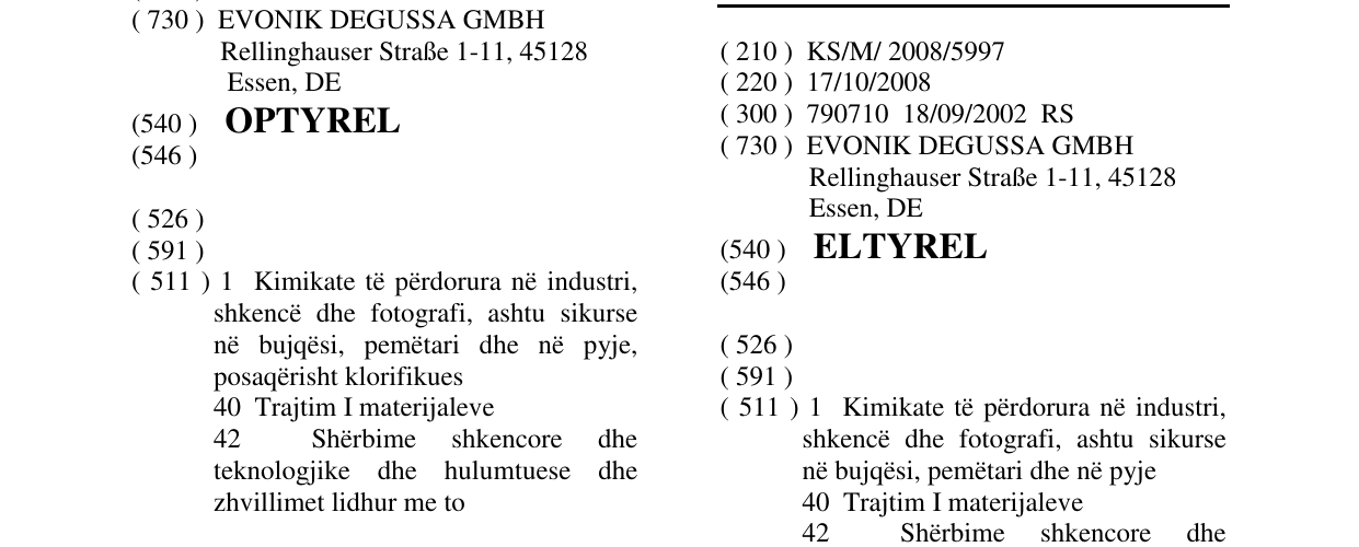 Zëri i markës ELTYREL në buletin