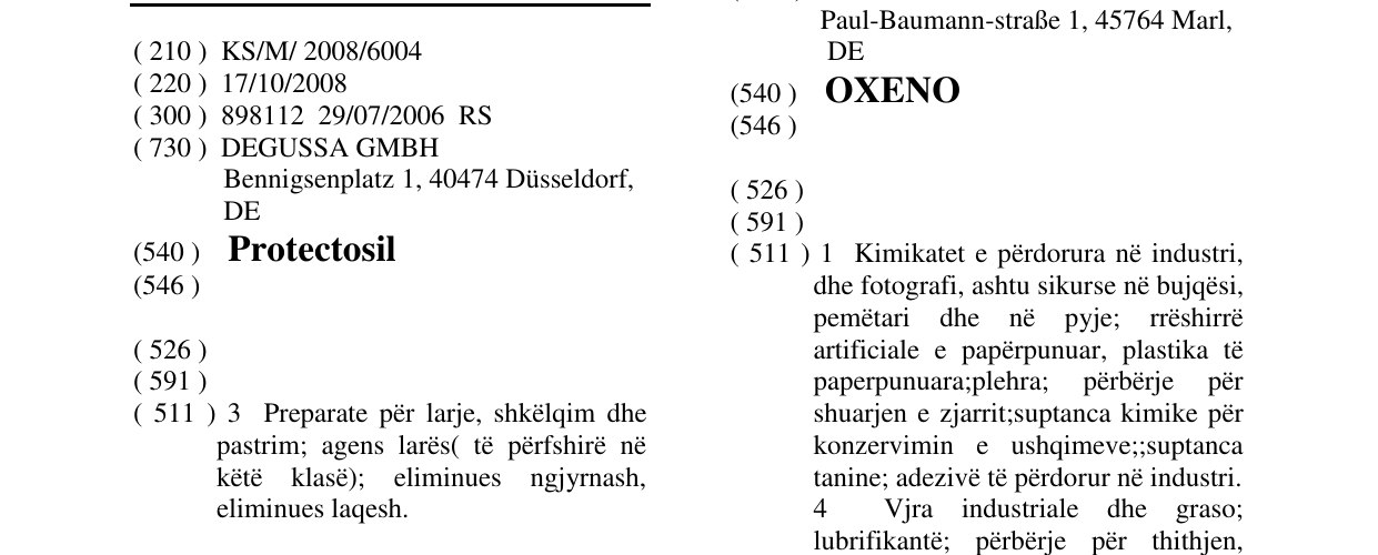 Zëri i markës Protectosil në buletin