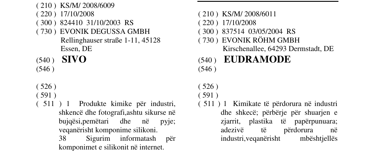 Zëri i markës EUDRAMODE në buletin